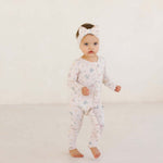 Layne Floral | Bamboo Zip Pajamas | Milk & Baby