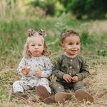 Floral Long Sleeve Button Romper | Milk & Baby