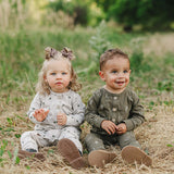 Floral Long Sleeve Button Romper | Milk & Baby