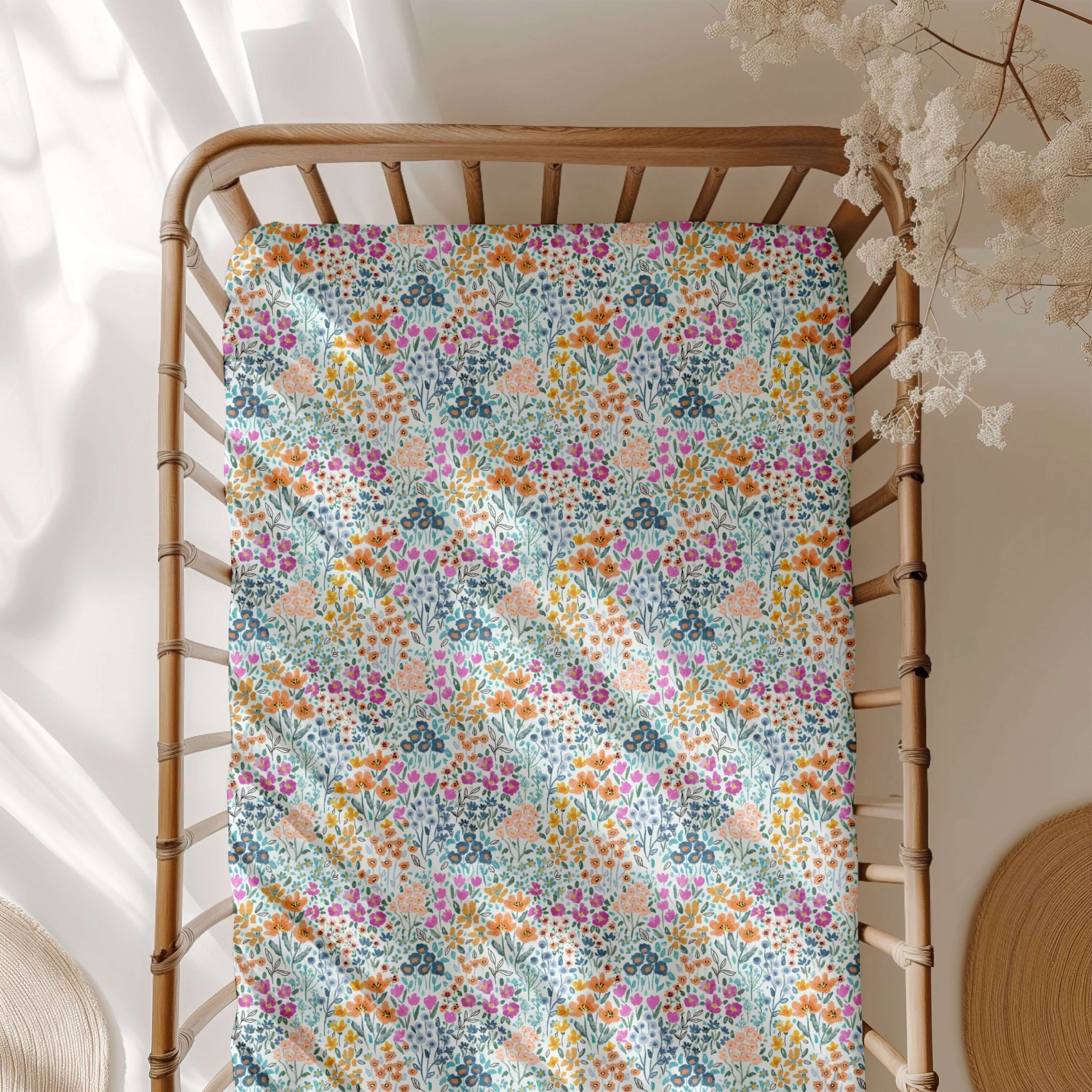 Whispering Wildflowers Crib Sheet | Milk & Baby