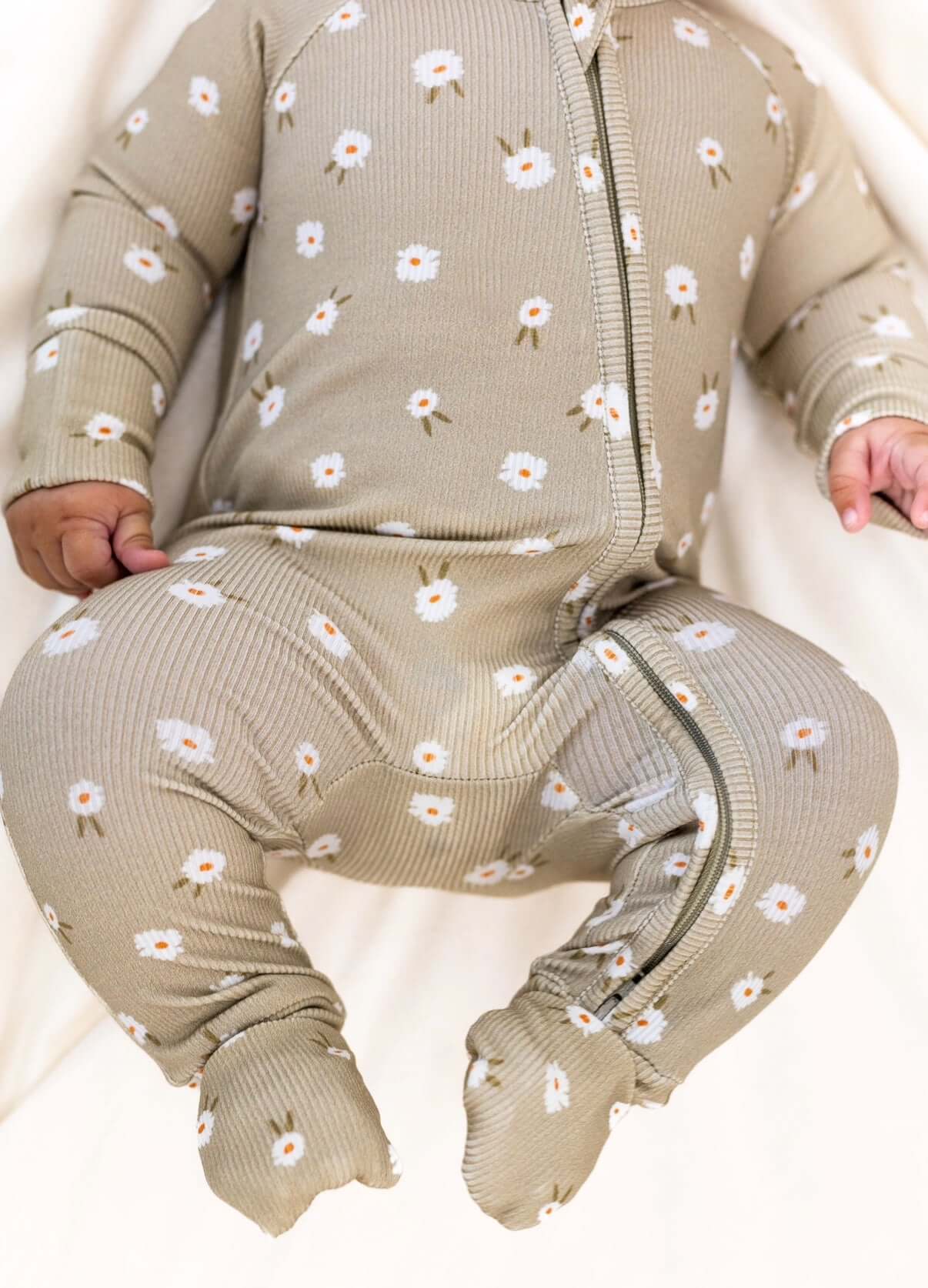 Sage Floral | Zip Romper | Milk & Baby