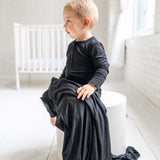 Allie Black Bamboo Convertible Footie | Milk & Baby