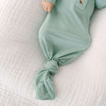 Emerson Knotted Baby Gown & Hat Set | Mint | Milk & Baby