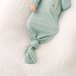 Emerson Knotted Baby Gown & Hat Set | Mint | Milk & Baby