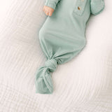 Emerson Knotted Baby Gown & Hat Set | Mint | Milk & Baby