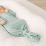 Emerson Knotted Baby Gown & Hat Set | Mint | Milk & Baby
