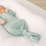 Emerson Knotted Baby Gown & Hat Set | Mint | Milk & Baby