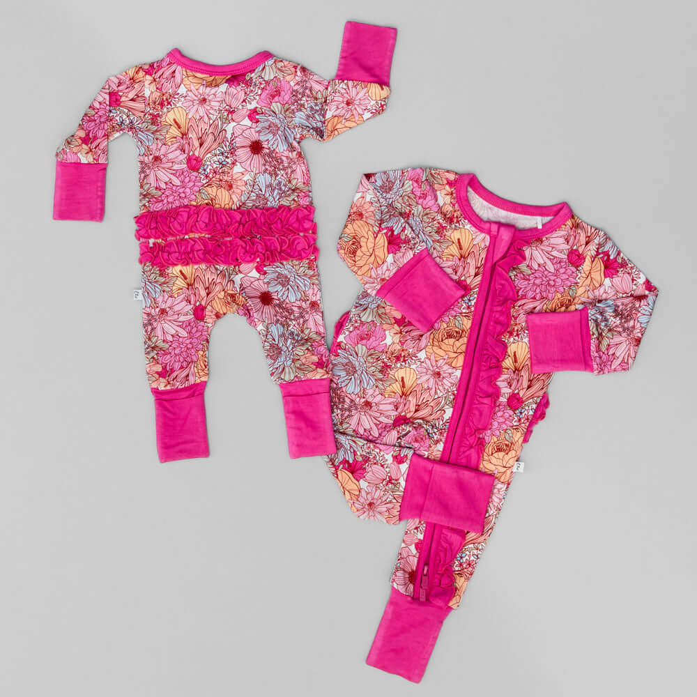 Journee Bamboo Ruffle Convertible Footie | Milk & Baby