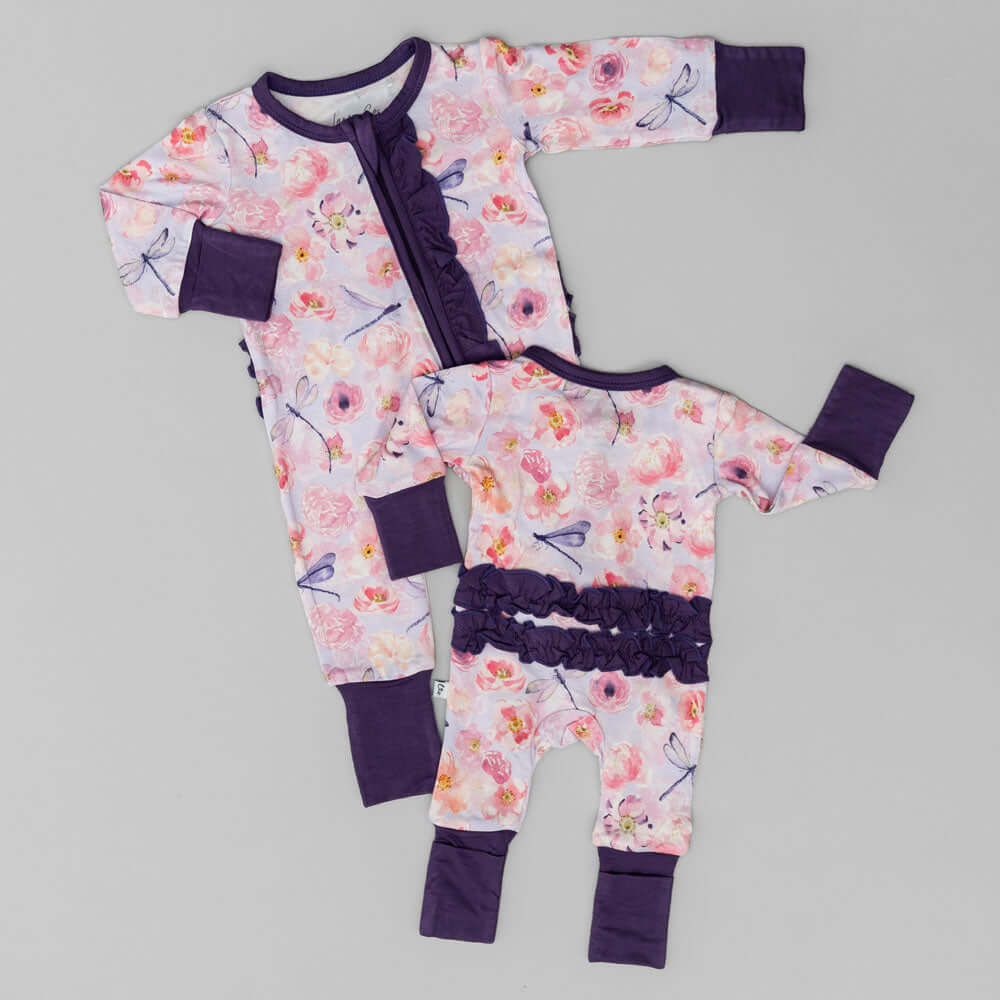 Elmerial Bamboo Ruffle Convertible Footie | Milk & Baby