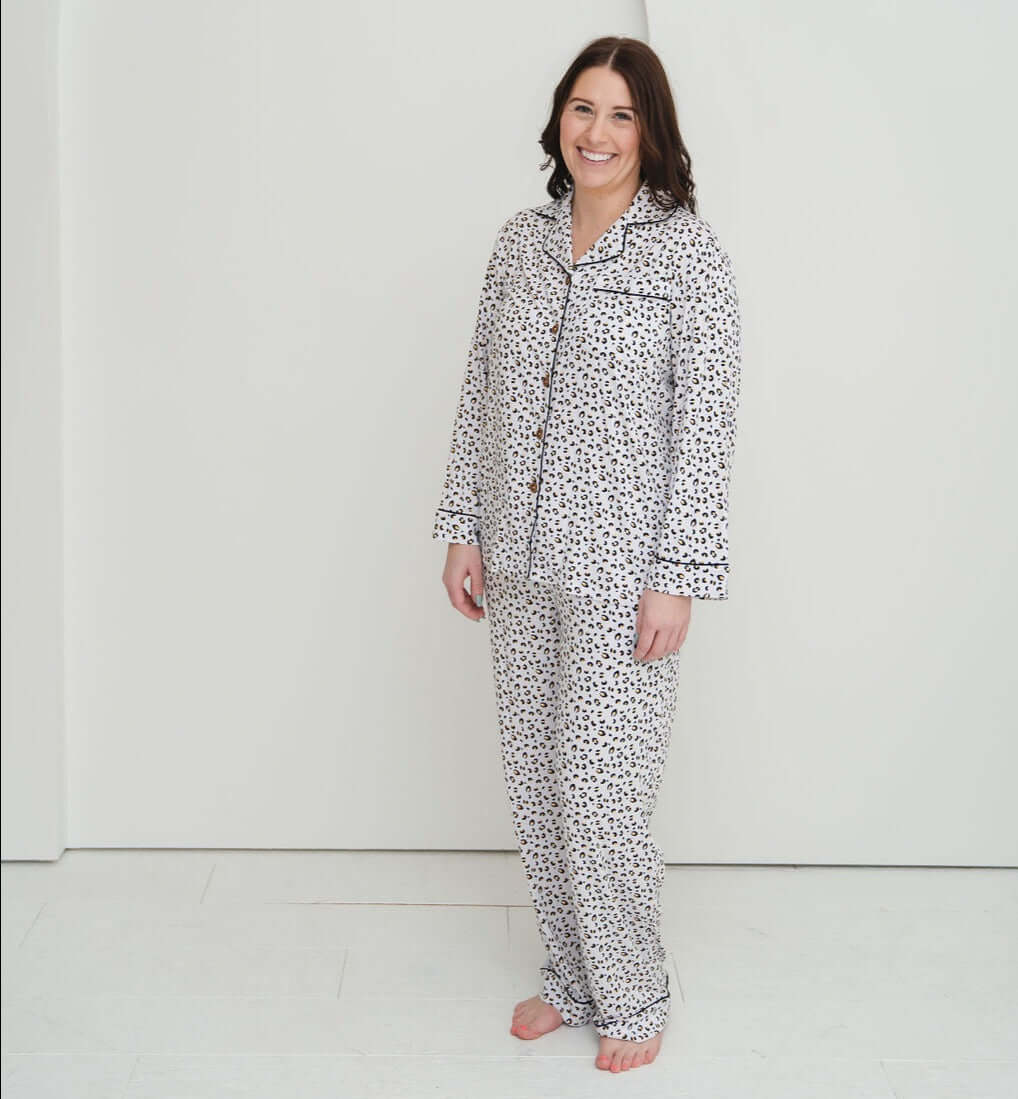 Allie Leopard Bamboo Women's Luxe Lounge Set | Milk & Baby