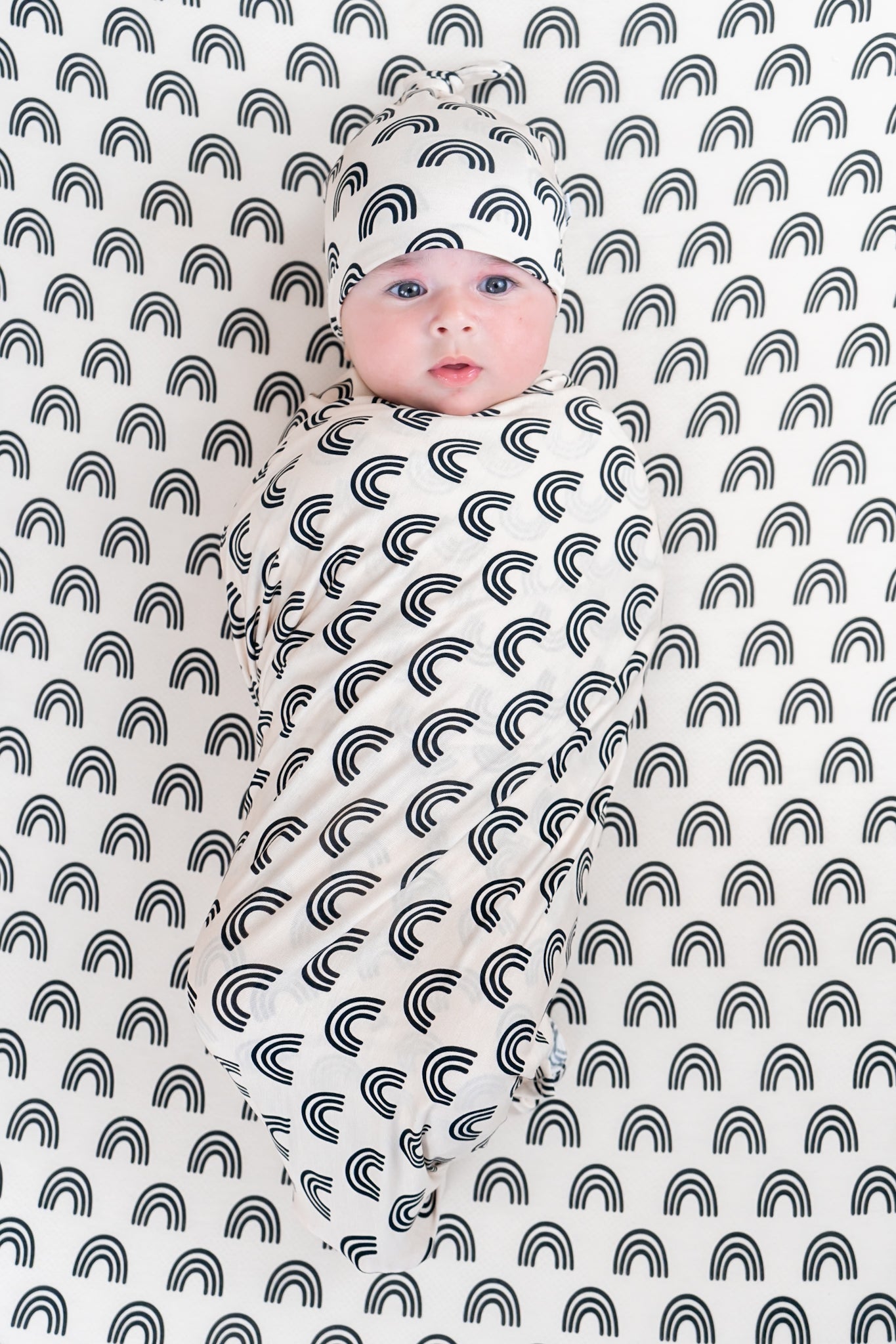 Simple Rainbow Dream Swaddle & Beanie | Milk & Baby