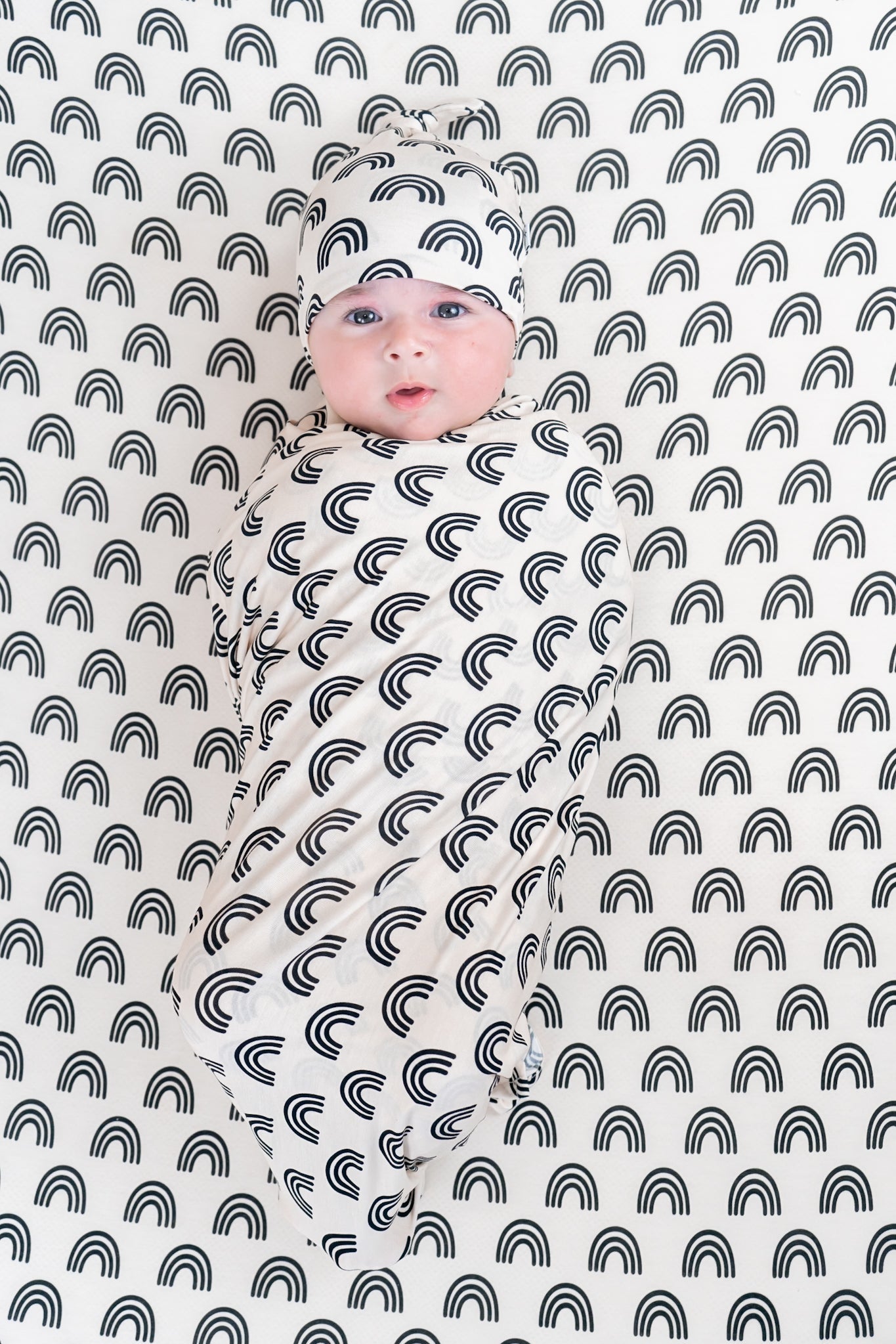 Simple Rainbow Dream Swaddle & Beanie | Milk & Baby