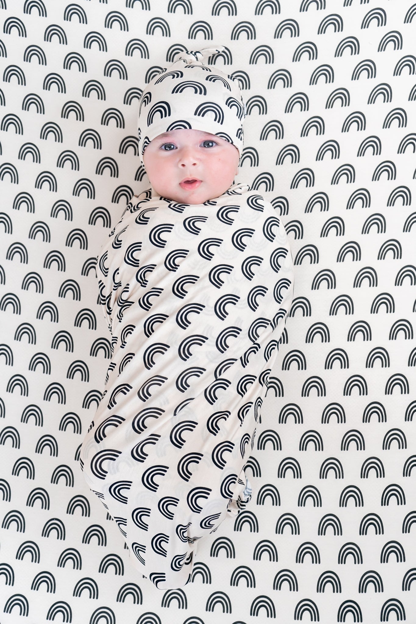 Simple Rainbow Dream Swaddle & Beanie | Milk & Baby
