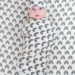 Simple Rainbow Dream Swaddle & Beanie | Milk & Baby