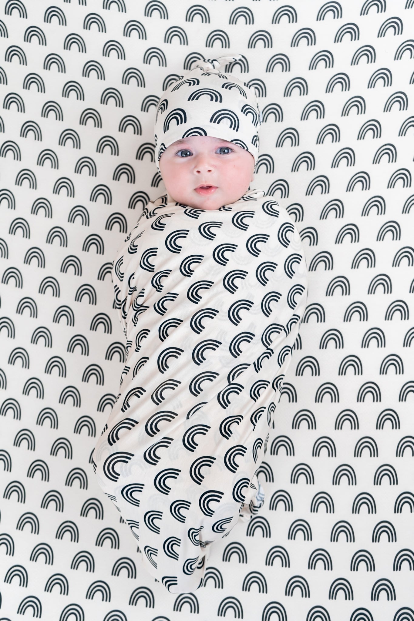Simple Rainbow Dream Swaddle & Beanie | Milk & Baby