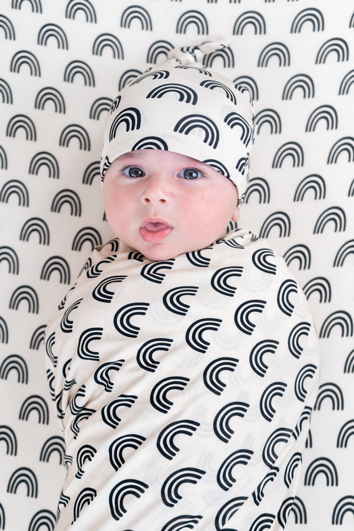 Simple Rainbow Dream Swaddle & Beanie | Milk & Baby