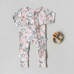 Allie Floral Bamboo Ruffle Convertible Footie | Milk & Baby