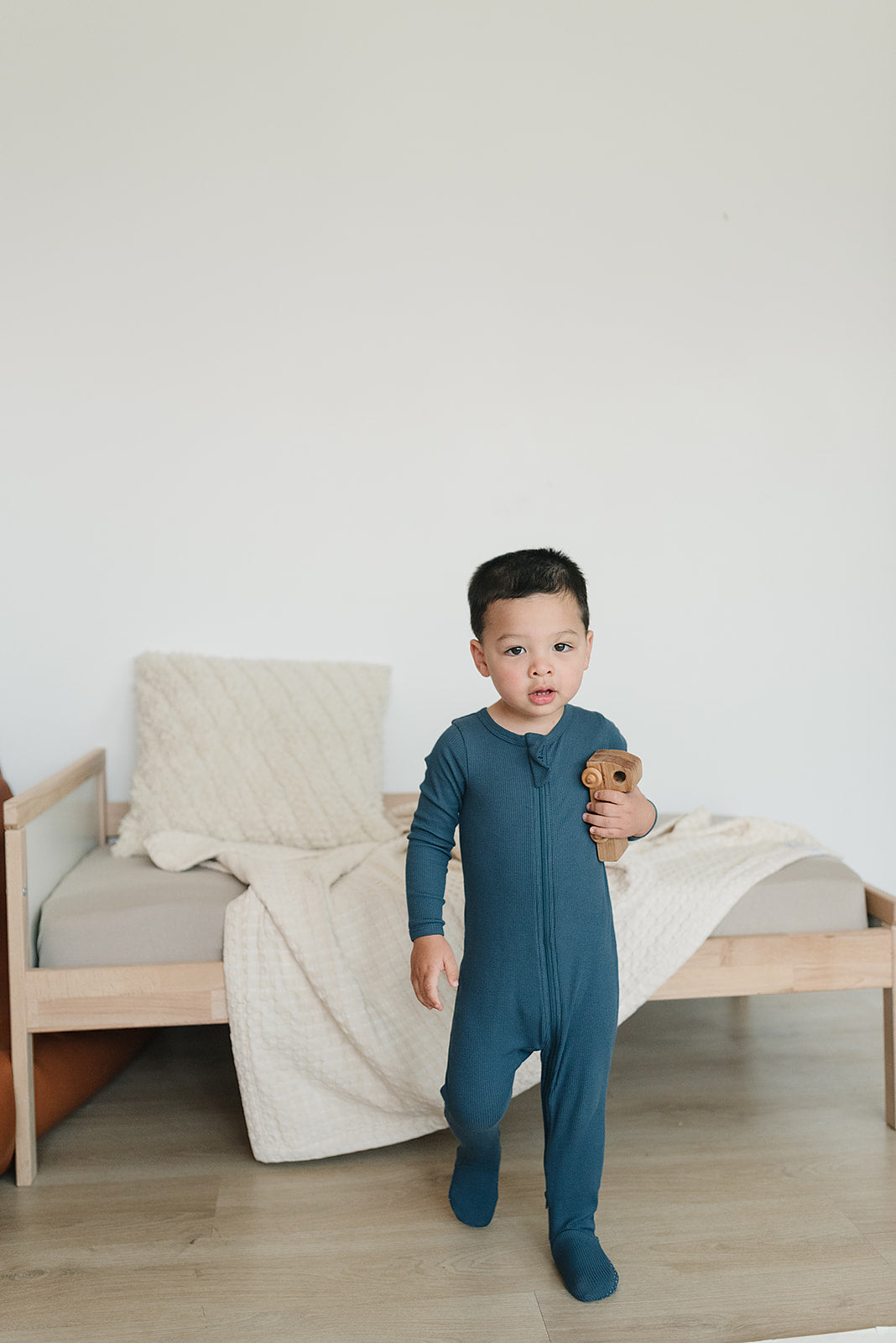 Navy Organic Cotton Ribbed Zipper | Milk & Baby