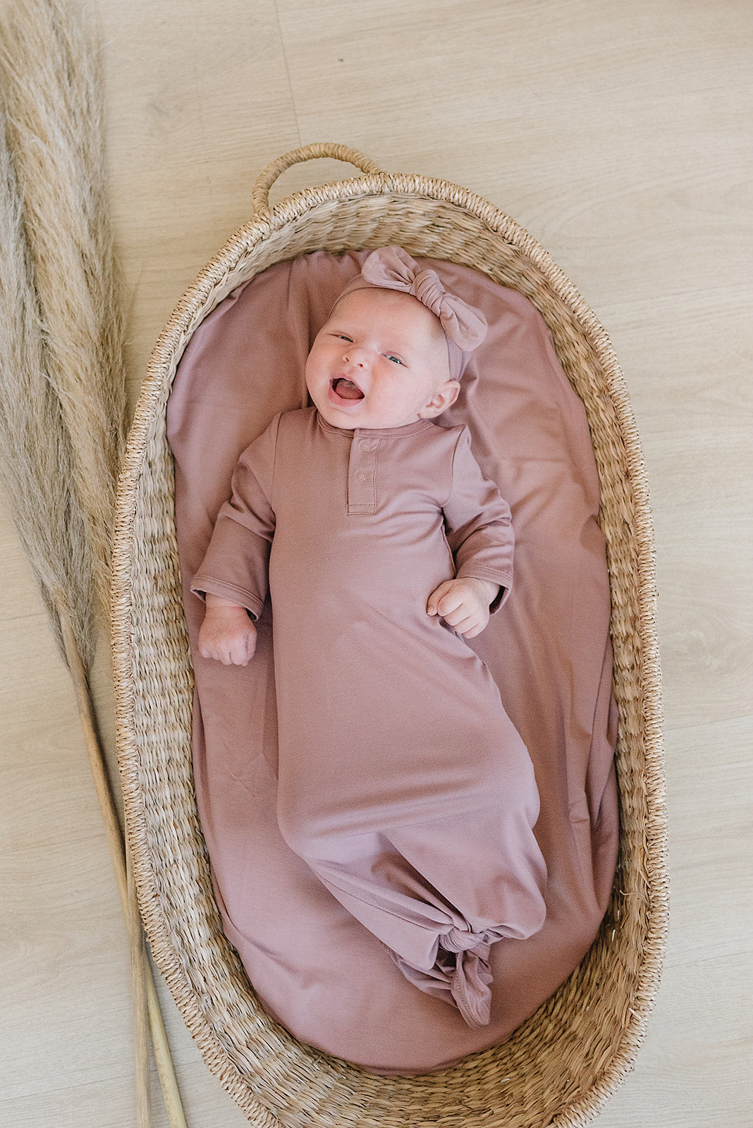 Dusty Rose Bamboo Knot Gown | Milk & Baby