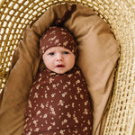 Organic Swaddle Blanket & Hat | Winter Bloom | Milk & Baby