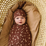 Organic Swaddle Blanket & Hat | Winter Bloom | Milk & Baby