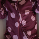 Heather Rose Dot | Bamboo Zip Pajamas