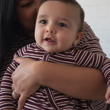 Maroon Stripe | Bamboo Zip Pajamas