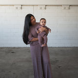 Maroon Stripe | Bamboo Zip Pajamas