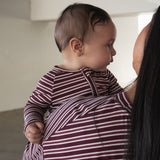 Maroon Stripe | Bamboo Zip Pajamas