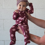 Heather Rose Dot | Bamboo Zip Pajamas