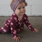 Heather Rose Dot | Bamboo Zip Pajamas