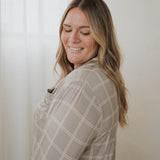 Linen Grid | Women's Bamboo Button Up Lounge Set