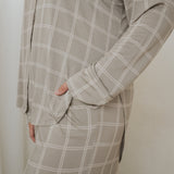 Linen Grid | Women's Bamboo Button Up Lounge Set