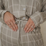 Linen Grid | Women's Bamboo Button Up Lounge Set