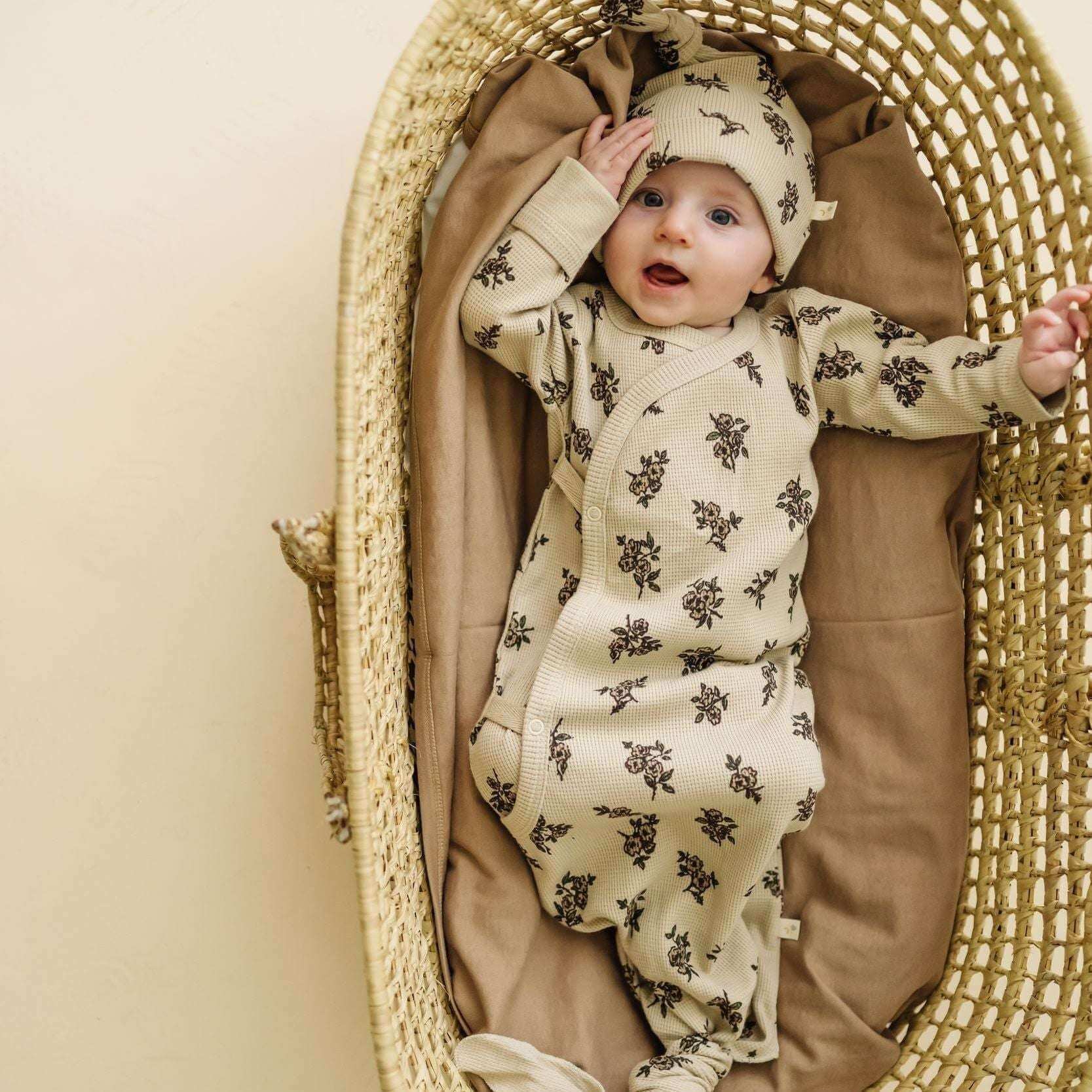 Posy | Organic Kimono Knotted Sleep Gown | Milk & Baby