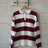 Adult Rugby Sweatshirt | Deep Cranberry | Discover comfort and style with our Mommy and Me rugby sweatshirt, perfect for matching moments with your littles! | Milk & Baby
