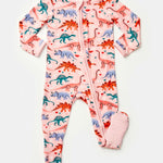 Dinosaur Garden | Soft & Stretchy Zipper Footie | Milk & Baby