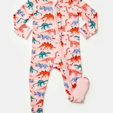 Dinosaur Garden | Soft & Stretchy Zipper Footie | Milk & Baby