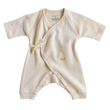 Ecru Pointelle Baby Kimono Onesie