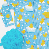 Soft & Stretchy Zipper Footie - Rubber Duckies | Milk & Baby