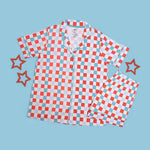 USA Checkers Women's Dream Short Set | Milk & Baby