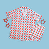 USA Checkers Women's Dream Short Set | Milk & Baby