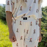 Santa Teddy | Women's Boxy Tee Lounge Set