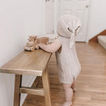 Luna + Luca Cable Knit Summer Romper - Heather Beige | Milk & Baby