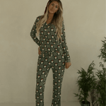 Santa Checkerboard | Women's Bamboo Pajamas | Milk & Baby