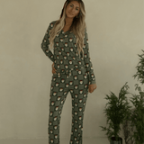 Santa Checkerboard | Women's Bamboo Pajamas | Milk & Baby