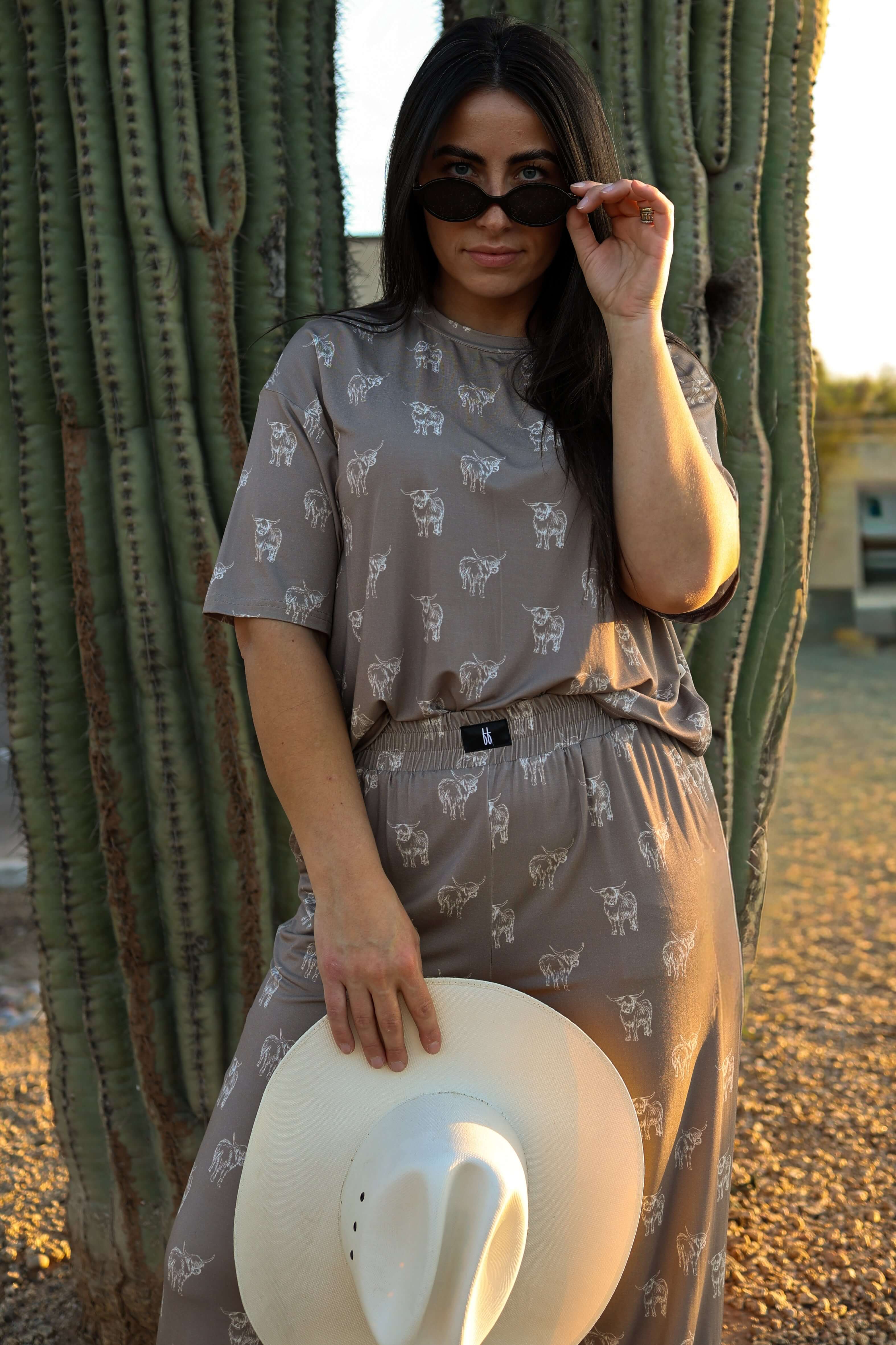 Highland | Women's Boxy Tee Lounge Set | A staff favorite! This ultra-comfy set is perfect for sleep or lounging around the house. It features a relaxed boxy tee and wide-leg pants for easy, breezy comfort. Be sure to match your mini in our baby and toddl