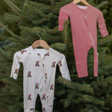 Santa Teddy | Bamboo Zip Pajamas