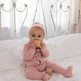 Ribbed Grandpa Footie | Pink