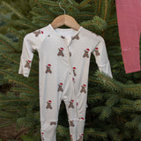 Santa Teddy | Bamboo Zip Pajamas